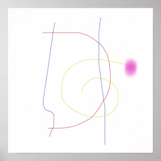 抽象芸術幾何カラフル線 ポスター (正面)