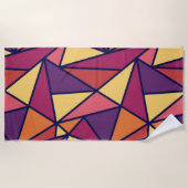 抽象芸術幾何カラフル ビーチタオル (正面)