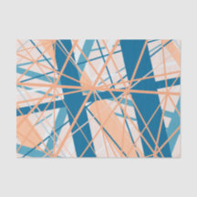 抽象芸術幾何クールブルーピーチティッシュペーパー