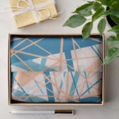 抽象芸術幾何クールブルーピーチティッシュペーパー 薄葉紙 (ギフト)