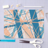 抽象芸術幾何クールブルーピーチティッシュペーパー 薄葉紙 (クラフト)