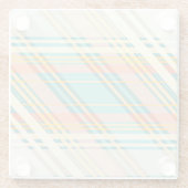 抽象芸術幾何タータンチェックパターンクリーム飲料バー ガラスコースター (裏面)