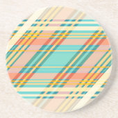 抽象芸術幾何タータンチェックパターン飲料 コースター (正面)