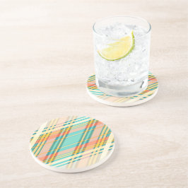 抽象芸術幾何タータンチェックパターン飲料 コースター