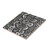 抽象芸術幾何デザイン白黒 タイル (側面)