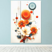 抽象芸術幾何フローラ キャンバスプリント (インサイチュ (ウッドフロア))