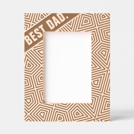 抽象芸術幾何モダンクールおもしろいカスタム最高のパパ レーザー彫刻フレーム (正面)
