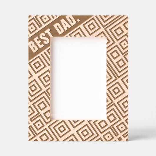 抽象芸術幾何モダンクールおもしろいカスタム最高のパパ レーザー彫刻フレーム (正面)