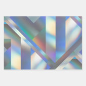 抽象芸術幾何モダンパステルホログラフィック ラッピングペーパーシート (正面2)