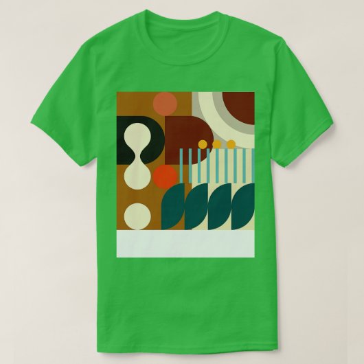 抽象芸術幾何モダンパターンバウハウスドードルO Tシャツ (デザイン正面)