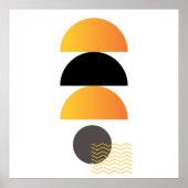 抽象芸術幾何モダンミニマリスト黒黄 ポスター (正面)