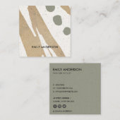 抽象芸術幾何モダン学芸術セラミック組織 スクエア名刺 (正面/裏面)