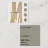 抽象芸術幾何モダン学芸術セラミック組織 スクエア名刺 (正面/裏面)