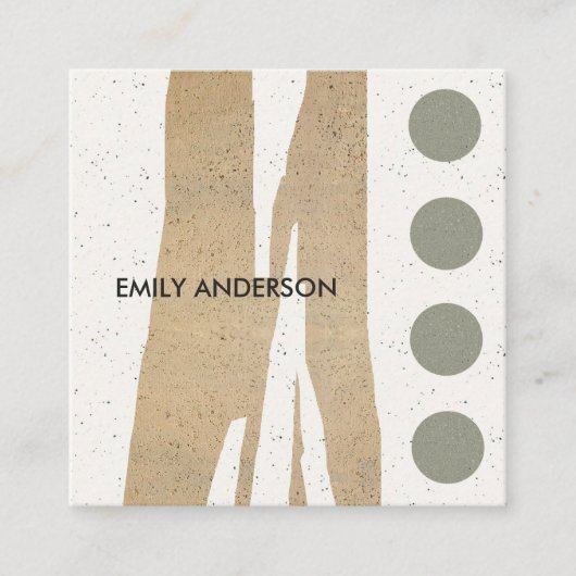 抽象芸術幾何モダン学芸術セラミック組織 スクエア名刺 (正面)