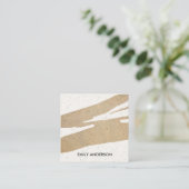 抽象芸術幾何モダン学芸術セラミック組織 スクエア名刺 (スタンド正面)