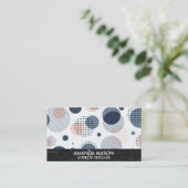 抽象芸術幾何モダン |ブラック石板大理石 名刺 (スタンド正面)