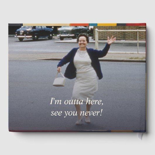 抽象芸術幾何レトロよくはしゃぐ退職パーティー ゲストブック (裏面)