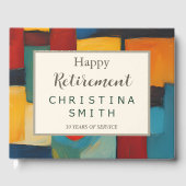 抽象芸術幾何レトロよくはしゃぐ退職パーティー ゲストブック (正面)