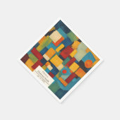 抽象芸術幾何レトロよくはしゃぐ退職パーティー スタンダードカクテルナプキン (角)