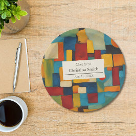 抽象芸術幾何レトロよくはしゃぐ退職パーティー ペーパープレート