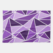 抽象芸術幾何三角形、紫、薄紫 キッチンタオル (横)