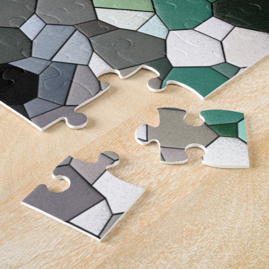 抽象芸術幾何八角形モザイク数々のカラー – m ジグソーパズル (側面)