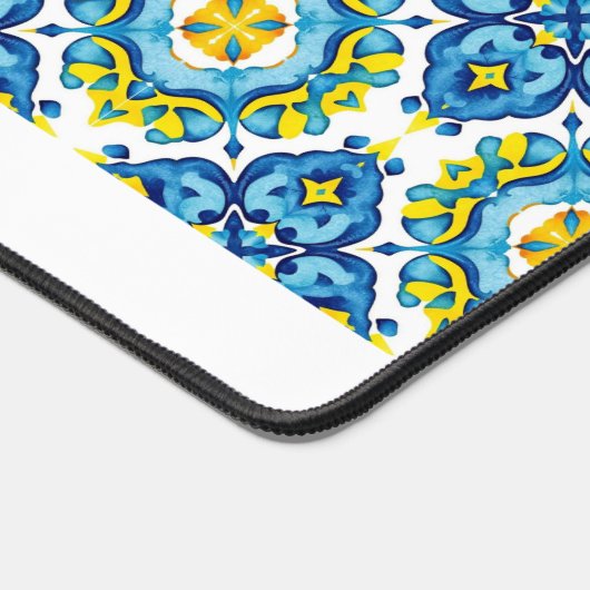 抽象芸術幾何地中海のタイル模様 デスクマット (コーナー)