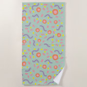 抽象芸術幾何型枠 ビーチタオル (正面)