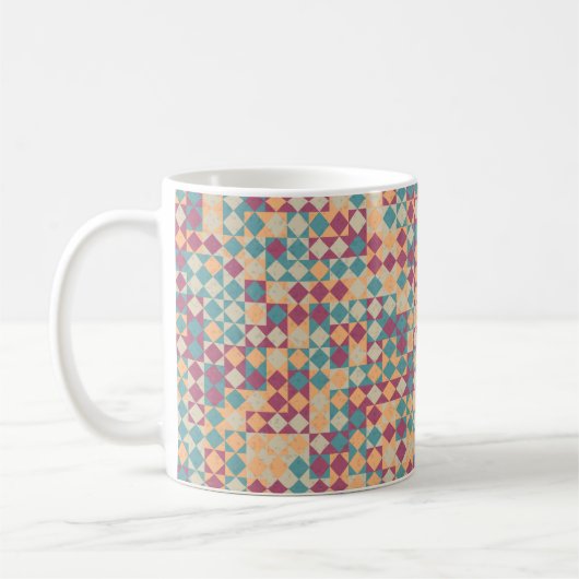 抽象芸術幾何学パターン生成計算 コーヒーマグカップ (左)