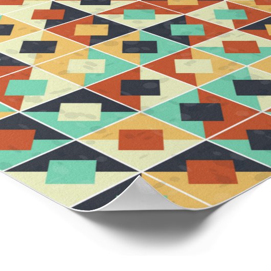 抽象芸術幾何学パターン生成計算 ポスター (角)