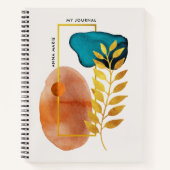 抽象芸術幾何学中世紀ミニマルモダンリスト ノートブック (正面)