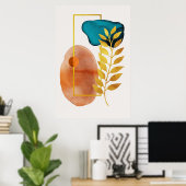 抽象芸術幾何学中世紀ミニマルモダンリスト ポスター (ホームオフィス)