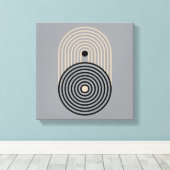 抽象芸術幾何学円と円弧 キャンバスプリント (インサイチュ (ウッドフロア))