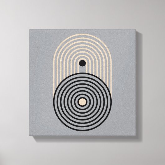 抽象芸術幾何学円と円弧 キャンバスプリント (正面)