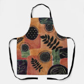 抽象芸術幾何学円の形状と葉 | エプロン (正面)