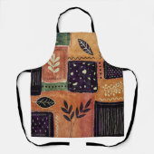 抽象芸術幾何学円の形状と葉 | エプロン (正面)