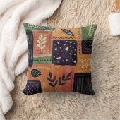 抽象芸術幾何学円の形状と葉 | クッション (ブランケット)