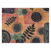 抽象芸術幾何学円の形状と葉 | テーブルクロス (正面(横))