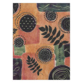 抽象芸術幾何学円の形状と葉 | テーブルクロス (正面)