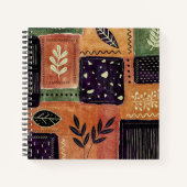 抽象芸術幾何学円の形状と葉 | ノートブック (正面)