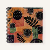 抽象芸術幾何学円の形状と葉 | ノートブック (正面)