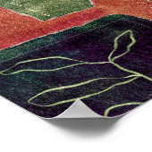 抽象芸術幾何学円の形状と葉 | ポスター (角)