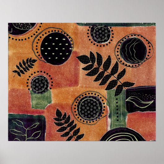 抽象芸術幾何学円の形状と葉 | ポスター (正面)