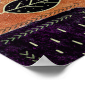 抽象芸術幾何学円の形状と葉 | ポスター (角)