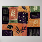 抽象芸術幾何学円の形状と葉 | ポスター (正面)