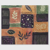 抽象芸術幾何学円の形状と葉 | ラッピングペーパー (フラット)