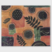 抽象芸術幾何学円の形状と葉 | ラッピングペーパー (フラット)