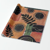 抽象芸術幾何学円の形状と葉 | ラッピングペーパー (アンロールド)