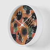 抽象芸術幾何学円の形状と葉 | 壁時計 (傾斜)