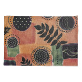 抽象芸術幾何学円の形状と葉 | 枕カバー (裏面-左)